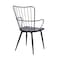 Armen Living Parisa High Back Steel Framed Side Chair in Black Powder Coated Finish and Black Brushed Wood LCPRSIBLBL - alternate 8